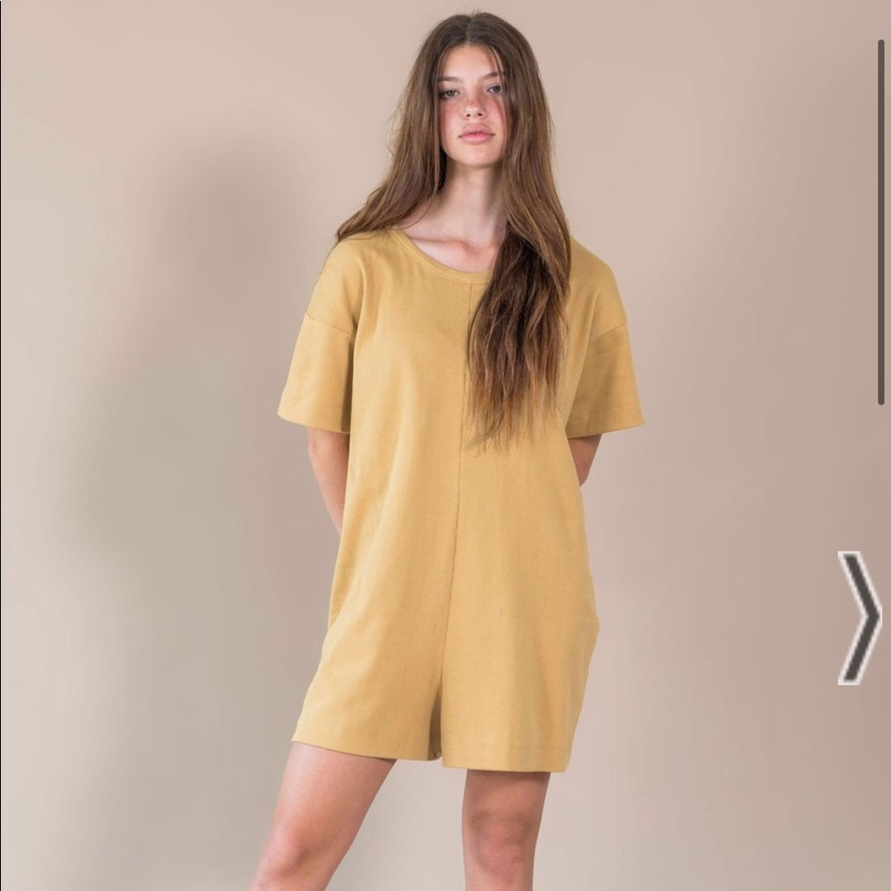 Bare Road Bronte Ribbed Cotton Romper Playsuit L